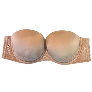 Torrid Nude Lightly‎ Lined Underwire Strapless Bra - Women's Size 40D